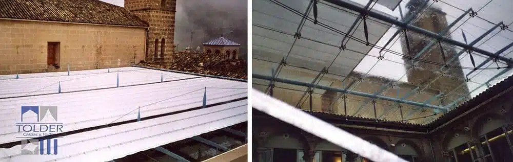 TOLDO PLANO 4 Ayuntamiento de Cazorla. Pueden instalarse por encima o por debajo de los lucernarios.