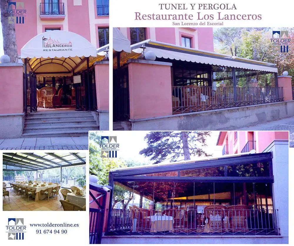 Restaurante Los Lanceros m Tunel de entrada al restaurante Los Lanceros y pergola.